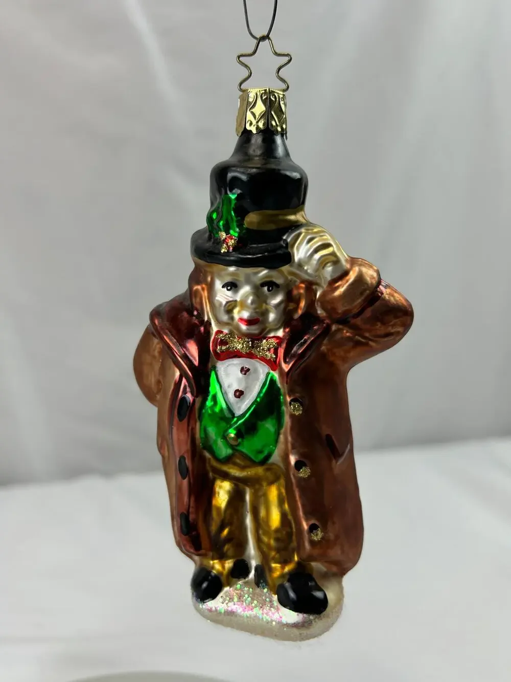 Inge-Glas Friendly Solicitor Dickens Christmas Carol Glass Ornament Germany 5